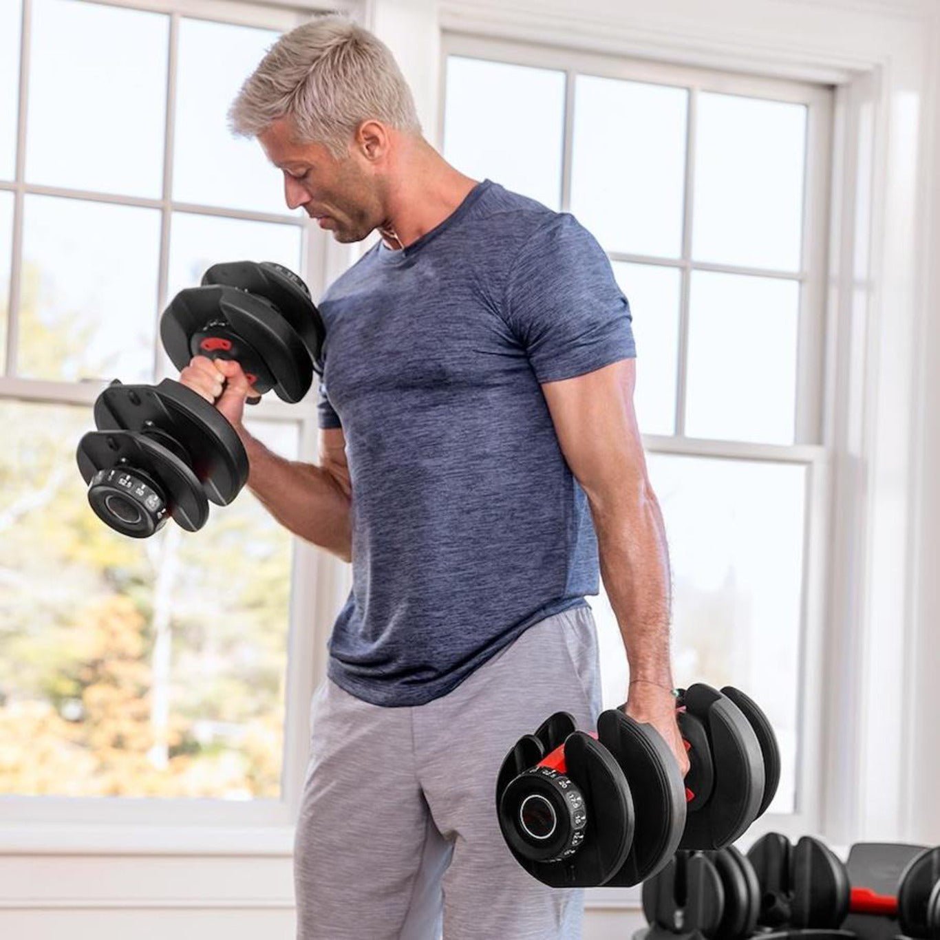 Forged 5-52.5 lb Adjustable Dumbbell Set