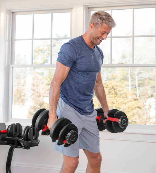 Forged 5-52.5 lb Adjustable Dumbbell Set